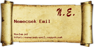 Nemecsek Emil névjegykártya